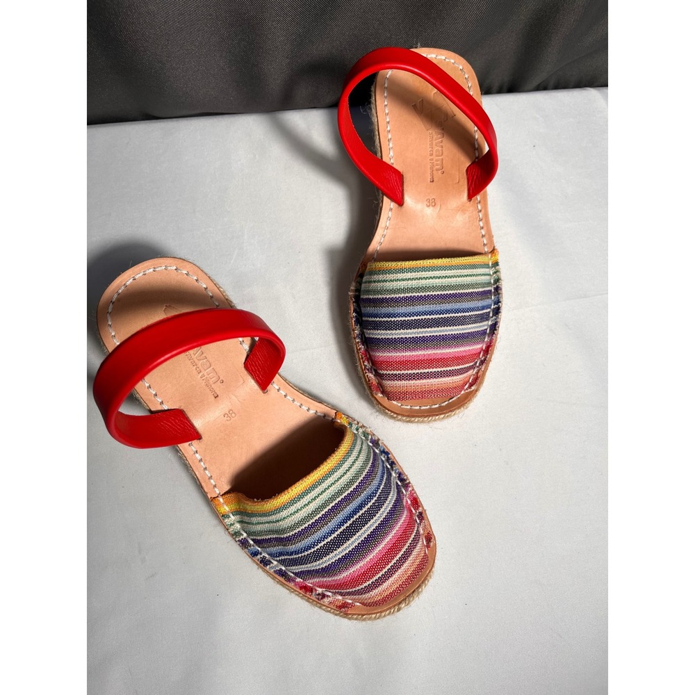 S'Avam Avarca de Menorca Wedge Espadrilles EU 38‎ Striped Made in Spain